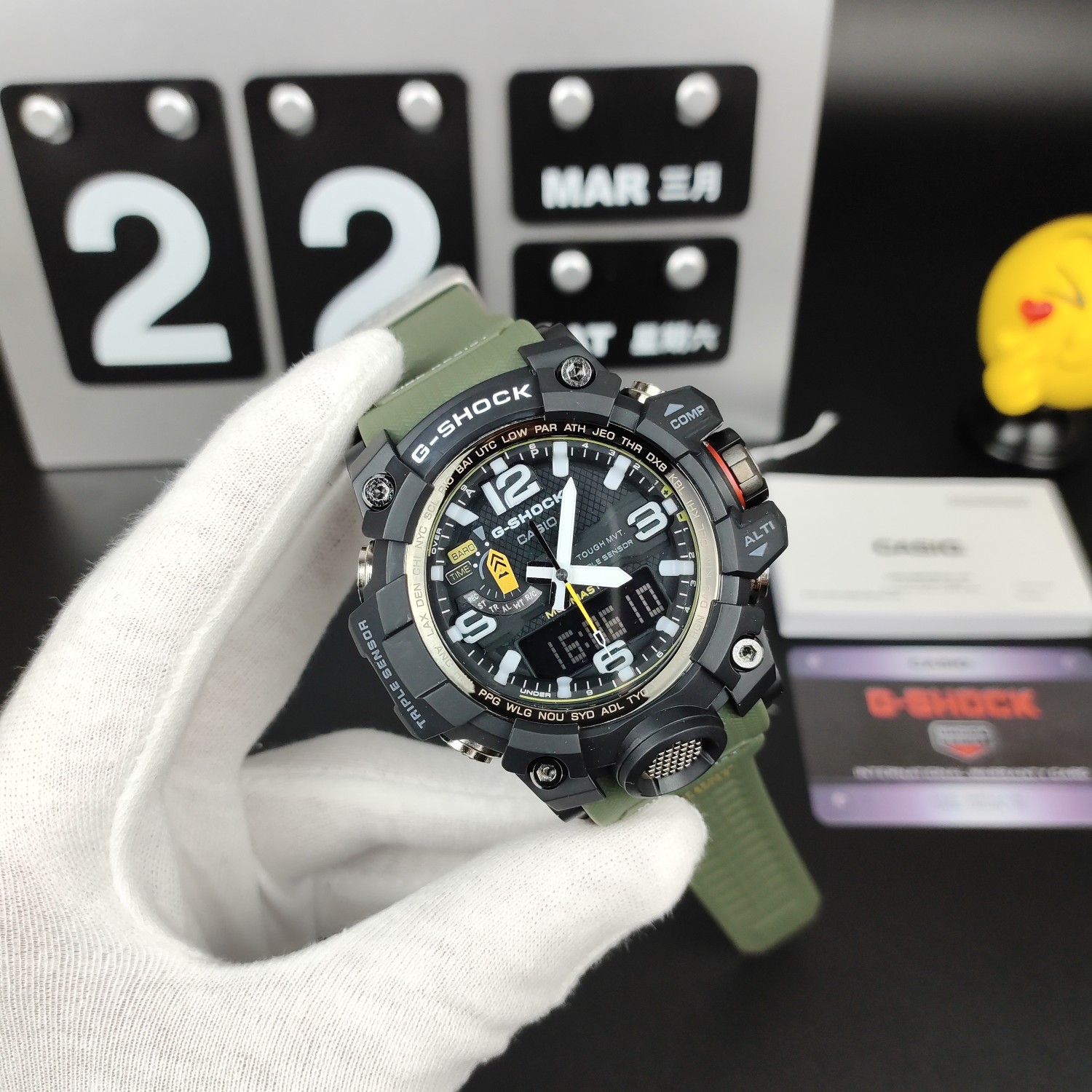 ??280 Casio GWG1000 series, Big Clay King, the highest version, main functions: compass function, thermometer, 45-degree automatic hand light, shockproof and waterproof, world time, countdown, alarm, intermittent alarm, 1:1 exquisite workmanship, calendar