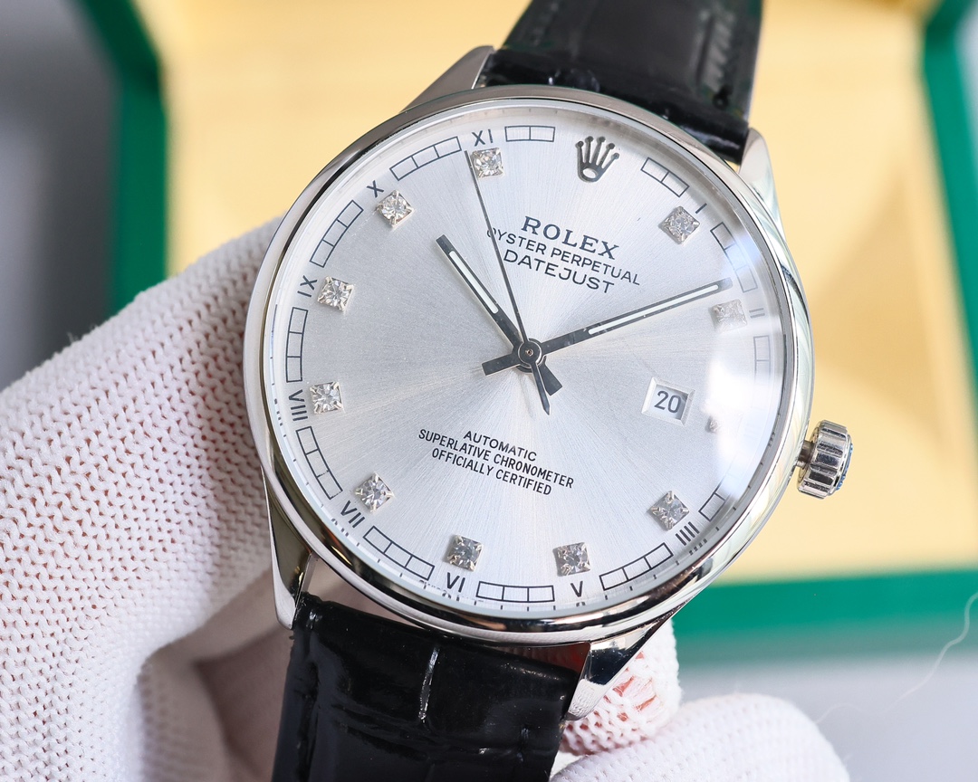 White 750- Gold 800. 2024 New Product feature ???? ROLEX (real photo) Business series, all watches in 316L stainless steel, elegant and grand! 316L steel for a perfect polygonal curved case! Paired with imported sapphire glass, Italian water-resistant lea