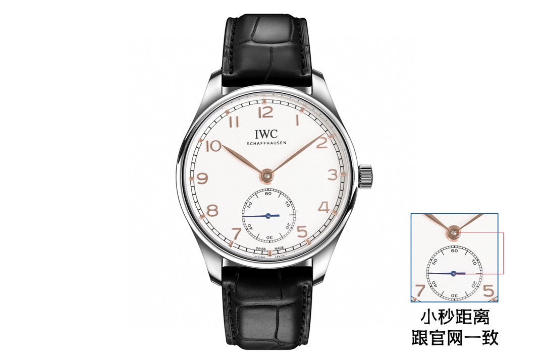 White 1450 rose 1500 [GR Factory] The highest version in the market IWC Portuguese automatic small three-hand series watch!
1 ? 40.4 mm in diameter, with a custom 82200 automatic movement.
2 ? Vivid bezel polishing, lugs polishing, water resistance up to 