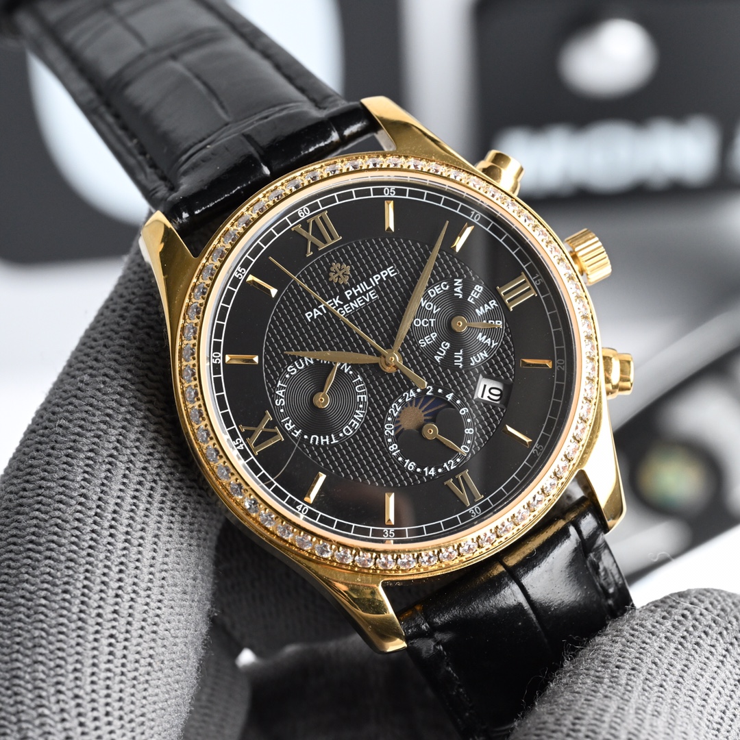 The highest quality! [Rose][Rose] New Product - Patek Philippe - Complex Function Timepiece in good faith with PPF Factory! A masterpiece! (Real photo) Patek Philippe with imported 9100 multi-function movement (0 return repair) Function (24 hours, week, d