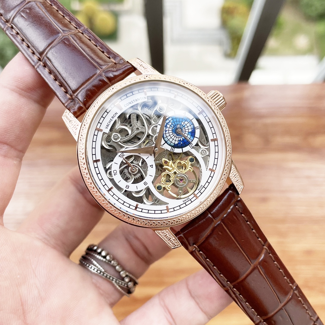 White case 600, Rose gold 620
??? Vacheron Constantin ??-Vacheron Constantin engraved case High Manual coaxial Tourbillon "Engraved Edition" Special Edition Skeletonized engraved multi-function Tourbillon movement ?? Case: Both the front and back of the c