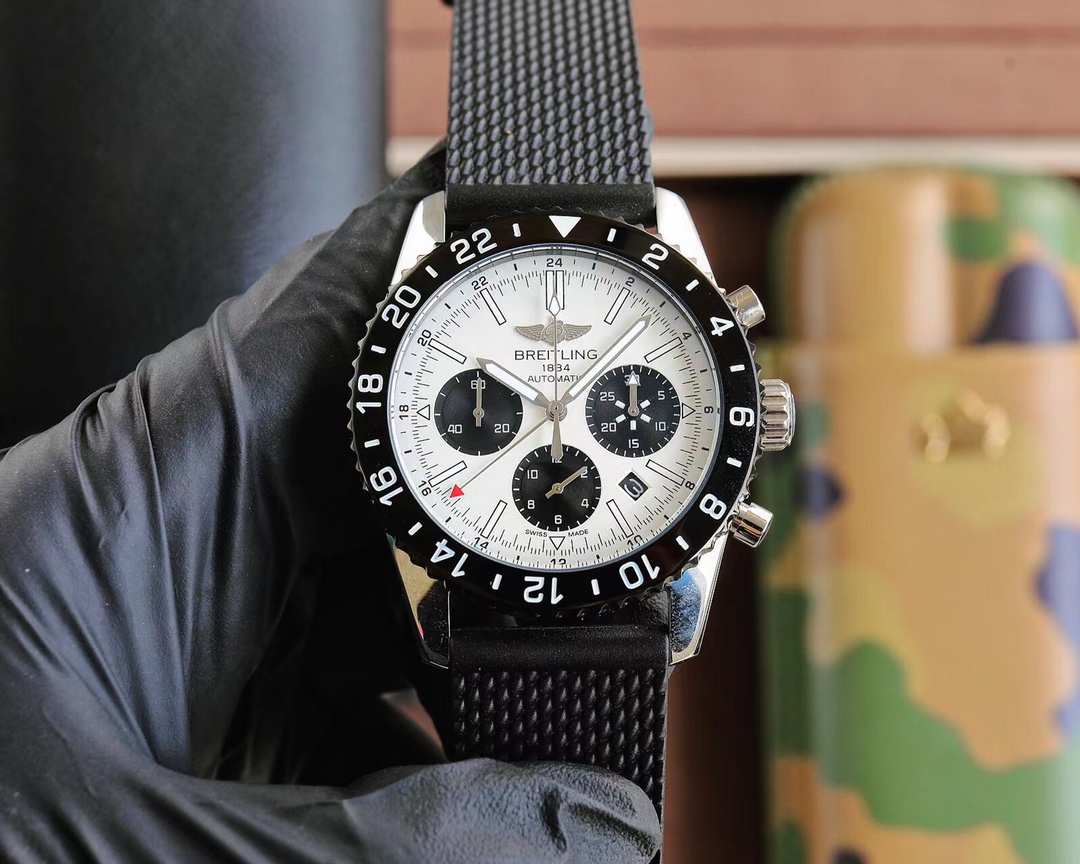 ?? Breitling Avenger series Japanese multi-functional quartz 43*13mm arch bridge tempered glass Italian cowhide strap original buckle Avenger Blackbird Reconnaissance aircraft carrying the mission of changing history