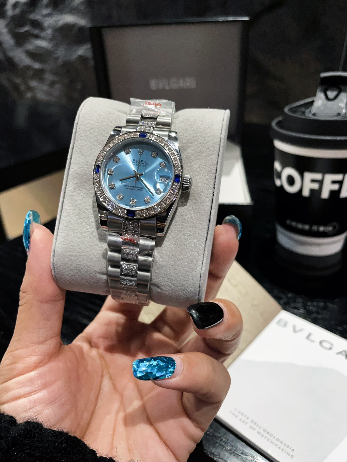 ?? Strap Diamond 360
Rolex Datejust classic women solid steel strap - original buckle imported movement Little Red Book Hot recommendation Design shows unique noble elegant goddess temperament! The 316 stainless steel case is hand-set with Swarovski cryst