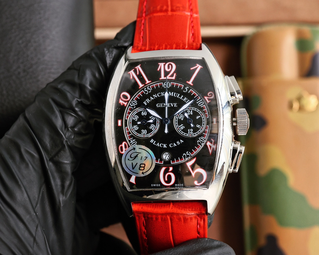 ?? Franck Muller 40*52mm barrel-shaped case Japanese multi-functional quartz movement top layer calfskin strap original pin buckle unique F M style only made for your own use
