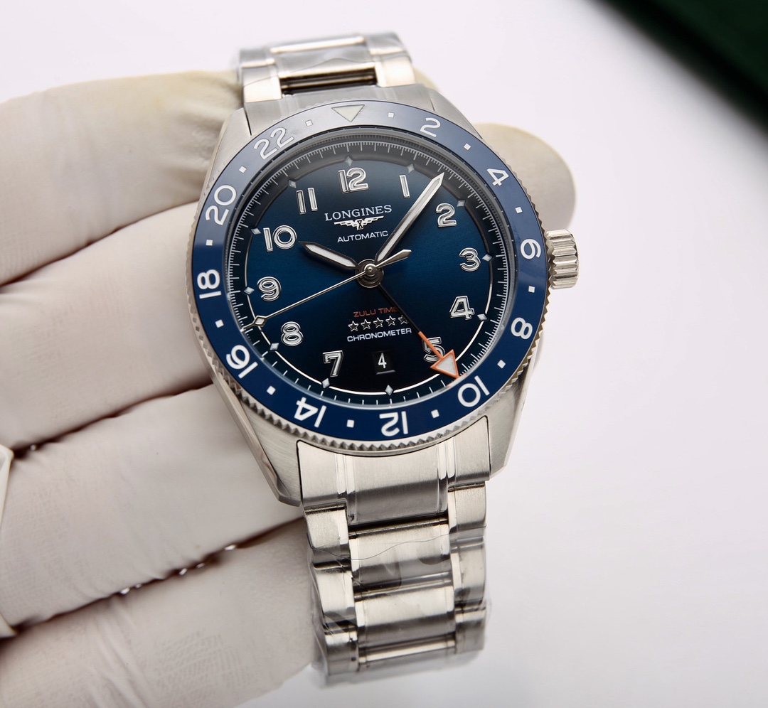 Steel band: 580.
Longines Pioneer Zulu Time Watch... Ceramic bezel automatic mechanism, 316 stainless steel case and strap, 42mm??13.9mm. Date display. Dual time zones, equipped with top-of-the-line custom automatic mechanical movement in China (stable ti