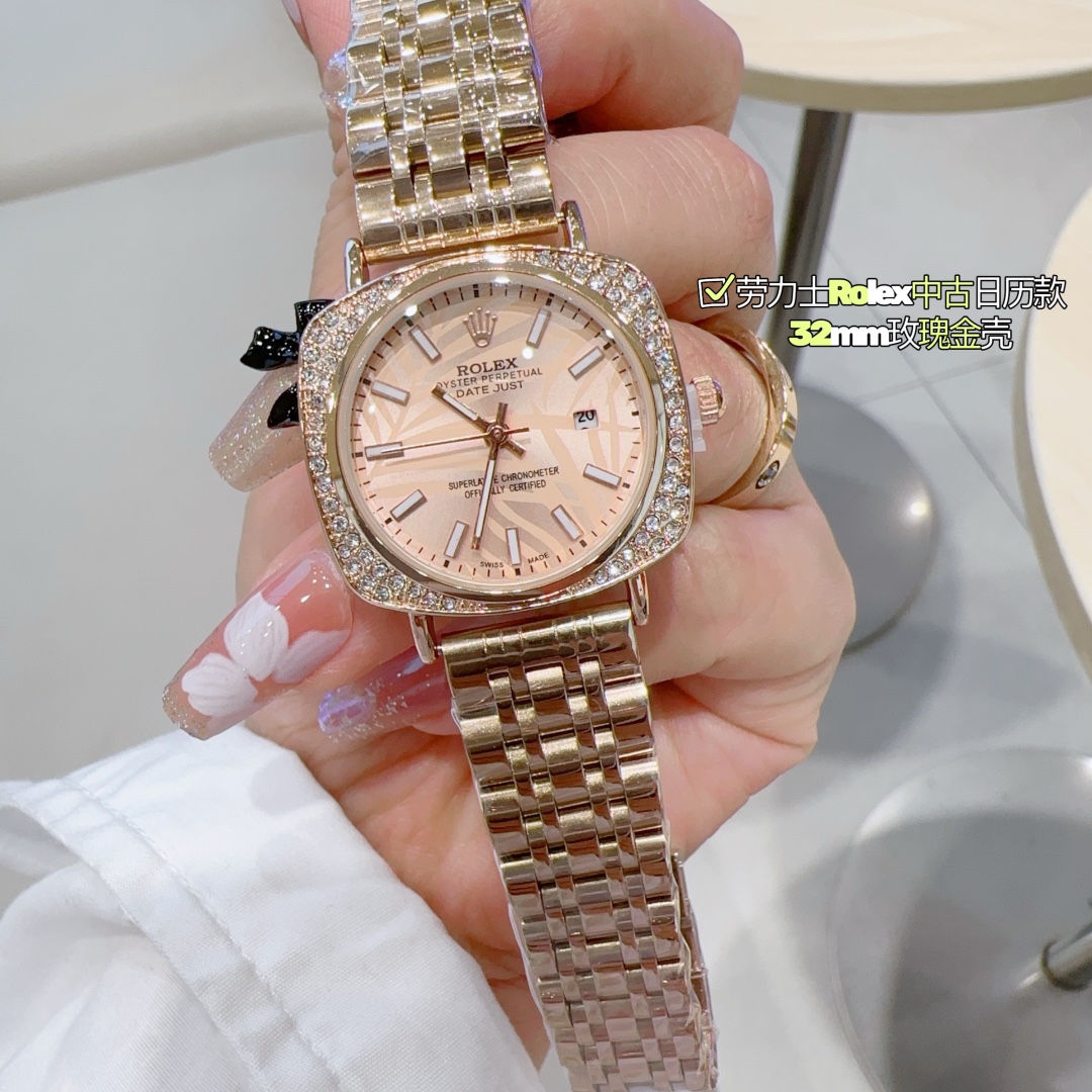 ?? ladies watch imported quartz movement 33mm This watch is very popular with women and shows their unique character and charm. 2 ?? Steel strap 90
Rolex 32mm exquisite small watch women 's bestseller recommendation design show unique noble elegance godde