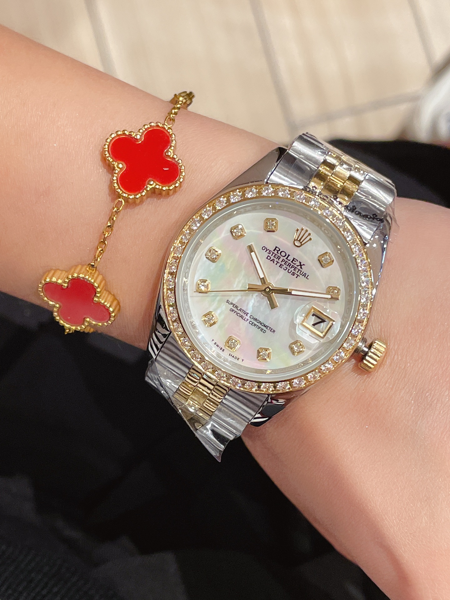 ?? Aperture 240 diamond 260?? Gold and white with Rolex Datejust classic women 36mm solid five-bead steel strap - original buckle ?? ? Little Red Book Hot recommendation Multicolor dial dazzling, design shows unique noble elegance goddess temperament! The