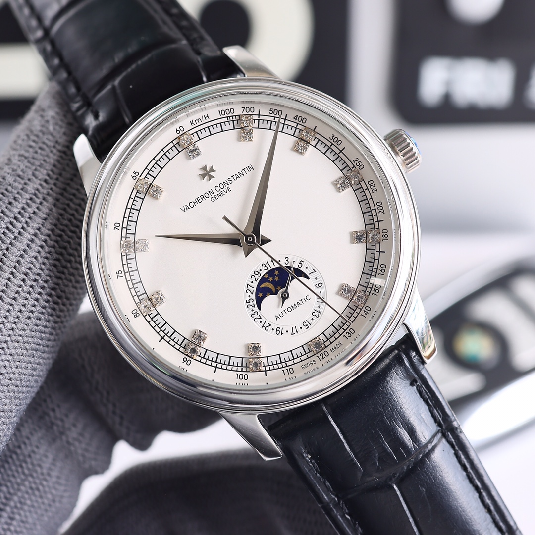 ?????? Hot recommendation [strong][strong], new style - Vacheron Constantin. Moon Phase series. Men 's watch ? Simple yet elegant [Victory] With precise Swiss ETA2824-2 movement (6-position true date and 24-hour sun, moon and stars function) 40mm diameter