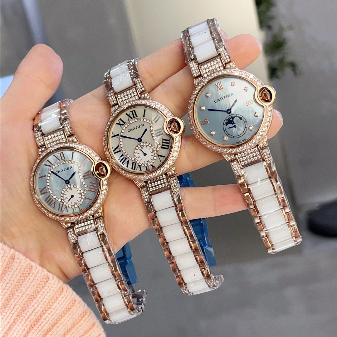 ?? Interceramic strap with diamonds rose gold 460
Ice blue ?? HIGH-END limited edition, interceramic strap luxury NOBLE TEMPERAMENT none other than it [heart]
Cartier Ladies' Blue Balloon Luxury collection, quartz watch in uniform color shipping [Color], 