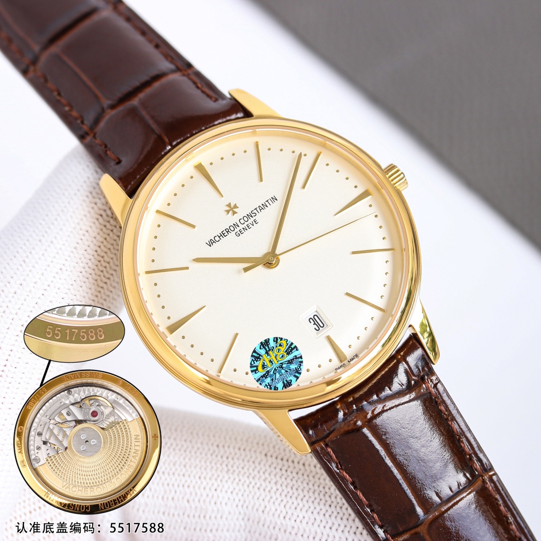 Vacheron Constantin VC Heritage collection, ??9015? plate in stock! 81530 watch [Case] 40mm (fitting the original) Perfectly round case with slightly curved lugs for a better fit on the wearer 's wrist [Movement] 9015 modified Vacheron Constantin 2450 mov