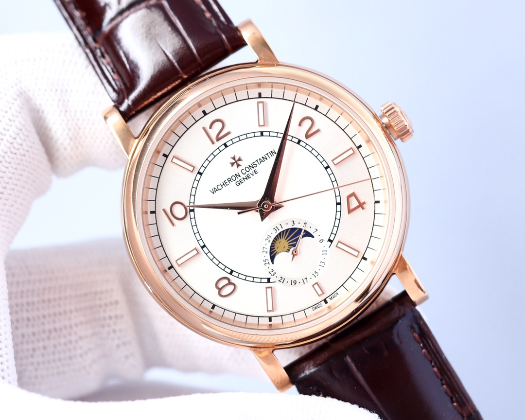 VACHERON CONSTANTIN Legacy Collection men's watches! New complex Sun, Moon and stars multifunction watch, super luminous. Equipped with the original imported 2824-2 automatic mechanical movement, it combines the functions of month display, sun and moon ph