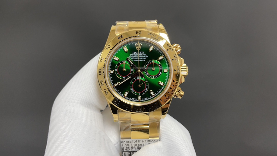 Today's recommendation: ?? Daytona Gold Green Dytona with NFC chip sensor Card 4 Code in one 40mm thick 12.2mm 7750 top-notch quality shipment photos ??