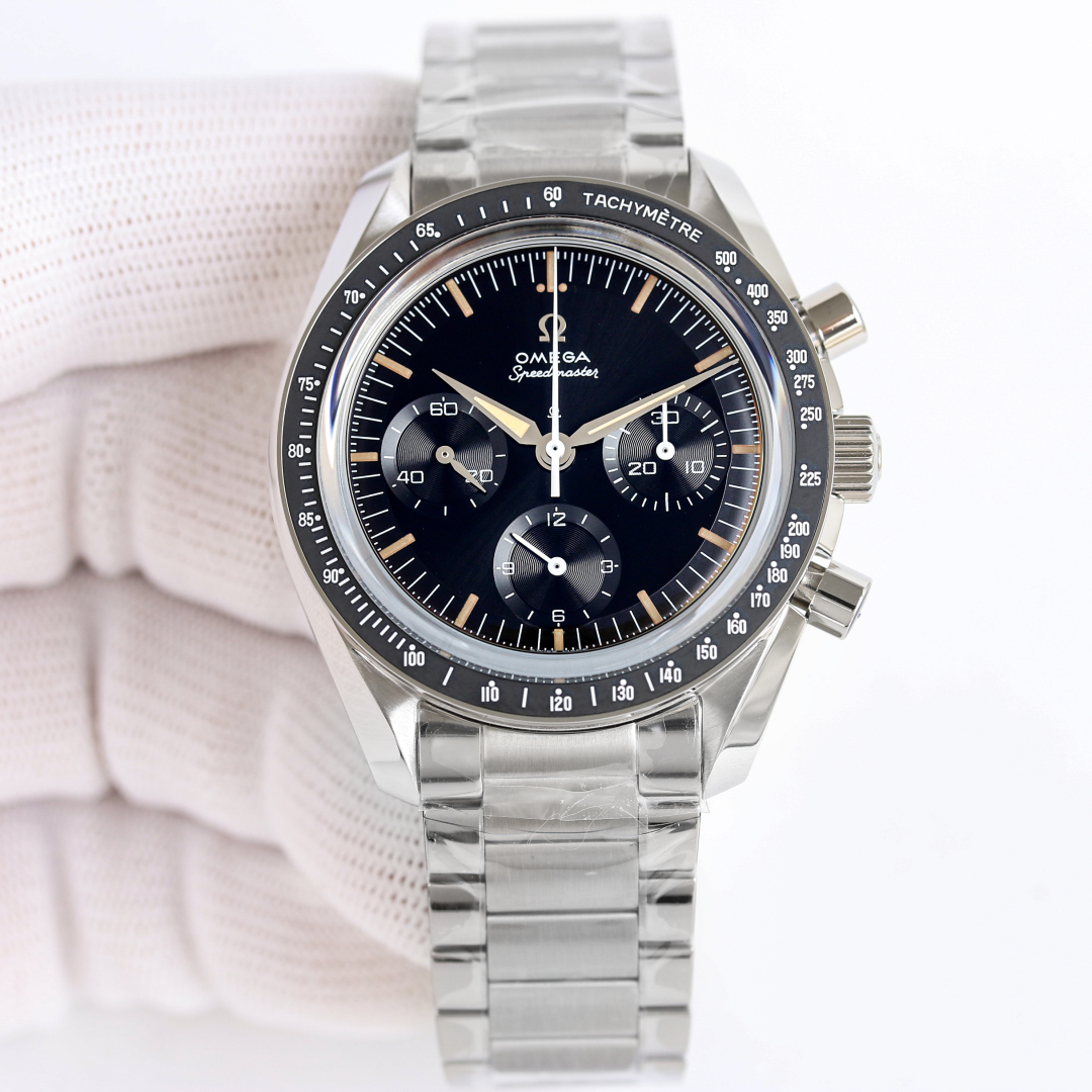 OMEGA ??OB2 Speedmaster CK2998, model: 310.30.40.50.06.001 with Omega Master Chronometer 3861 movement, manual mechanical stainless steel, rod-shaped luminous hour markers, chronograph/anti-magnetic, folding clasp, ?? crystal in plexiglass arched glass, b