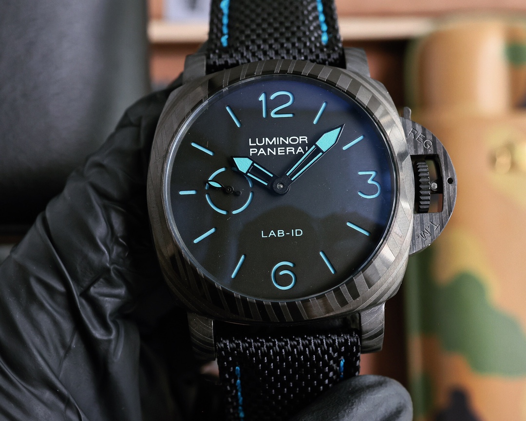 PANERAI arc coated glass 44mm*16mm rubber strap with original pin buckle automatic mechanical watch from a tough guy