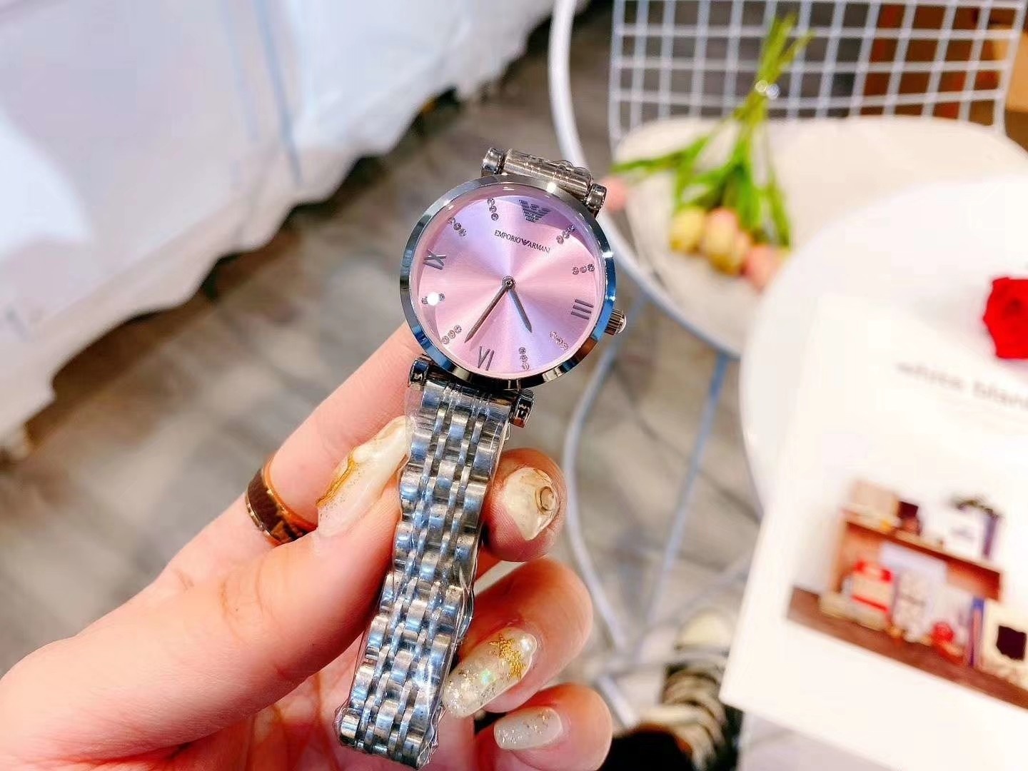 Batch ??70
Large quantity of Armani cherry pink rose gold in stock ?? Absolute top-quality original single quality imported movement mineral tempered glass stainless steel strap in stock