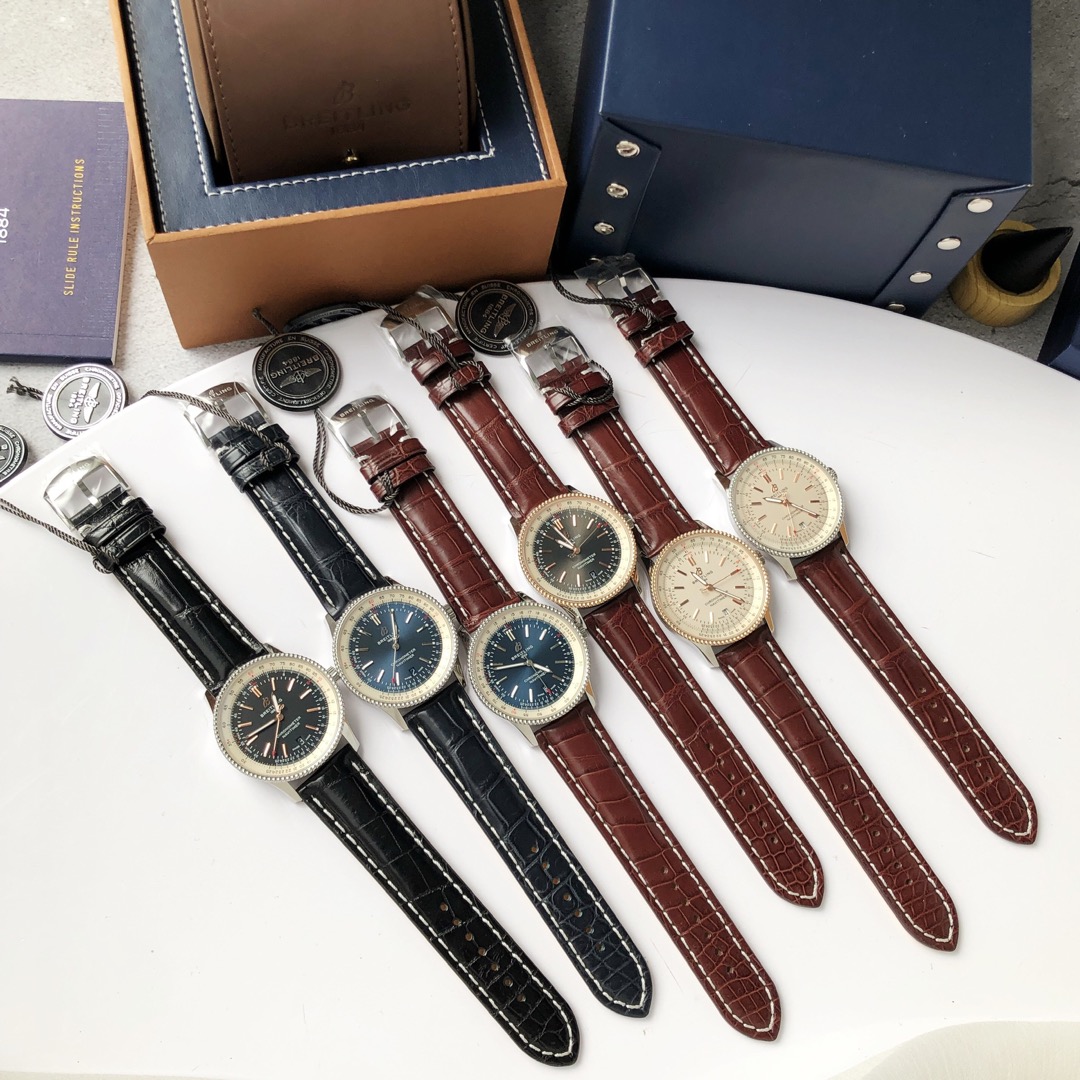 Batch 2400 of new Breitling crocodile leather models with packaging arrived! Awesome style, this is a century-old classic! The Breitling Aviation Chronograph, with such a complex dial that it doesn't dazzle or cause aesthetic fatigue at all, still shines 