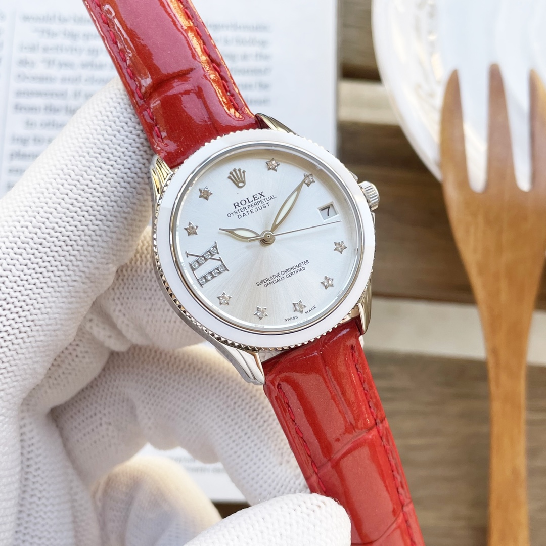 Leather strap, steel strap 530 ceramic strap 550 white gold same
Brand: Rolex -Rolex Style: New women's mechanical watch Movement: imported Citizen 8215 mechanical mirror: Imported sapphire glass strap: Genuine cowhide strap /316L ceramic strap between st