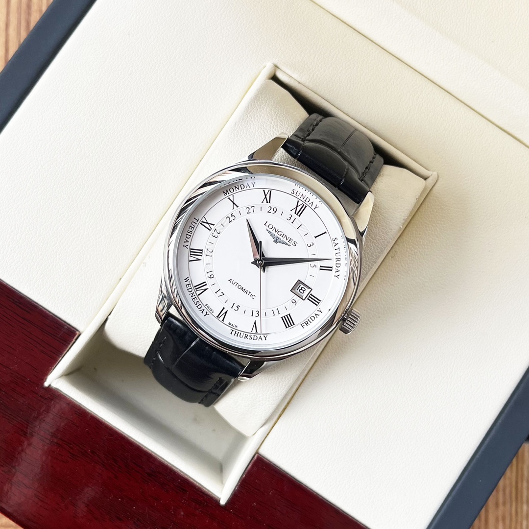 Belt 550, steel belt 570. [Simple design Elegance] Longines Men Watch Citizen Mechanical Movement Mineral tempered glass 316L Stainless steel case Stainless steel/genuine leather strap Fashionable style Business Casual Size: 40mm diameter 12mm thickness