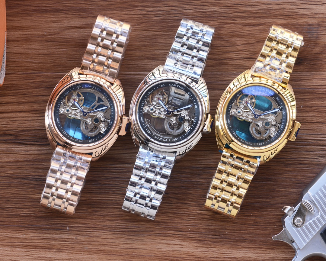 Belt 550, steel belt 570
Men love skeletonized watch ??
[Latest] : Cartier ?? best designs ?? Exclusive launch ??
?? Type ?? : Fine men's watch
[Strap] : Genuine cowhide /316 stainless steel strap
?? Movement ?? : Automatic mechanical movement
[Mirror] : 