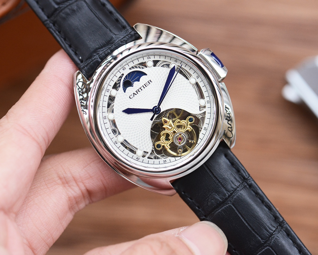 Belt 550, steel belt 570
Men love skeletonized watch ??
[Latest] : Cartier ?? best designs ?? Exclusive launch ??
?? Type ?? : Fine men's watch
[Strap] : Genuine cowhide /316 stainless steel strap
?? Movement ?? : Automatic mechanical movement
[Mirror] : 