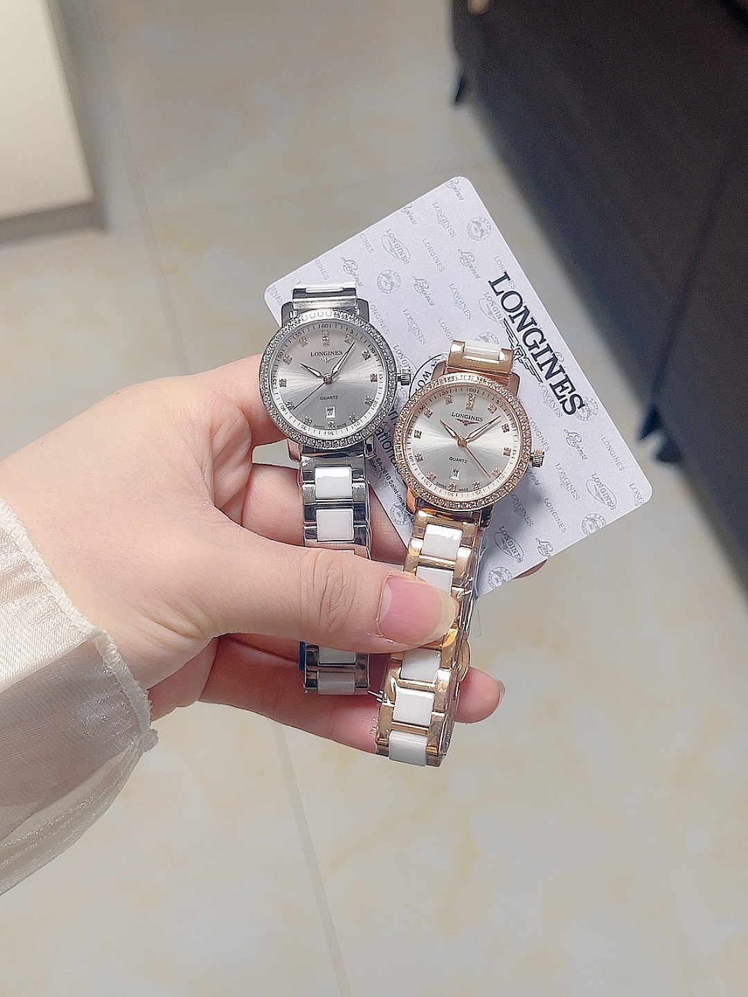 White belt 220, gold belt 240, steel belt +20, ceramic belt +40. [New Style Classic Hot Sale] Longines - Ladies watch Imported quartz movement Mineral tempered glass 316L Stainless steel case Genuine leather strap Fashionable design Elegant and grand Size