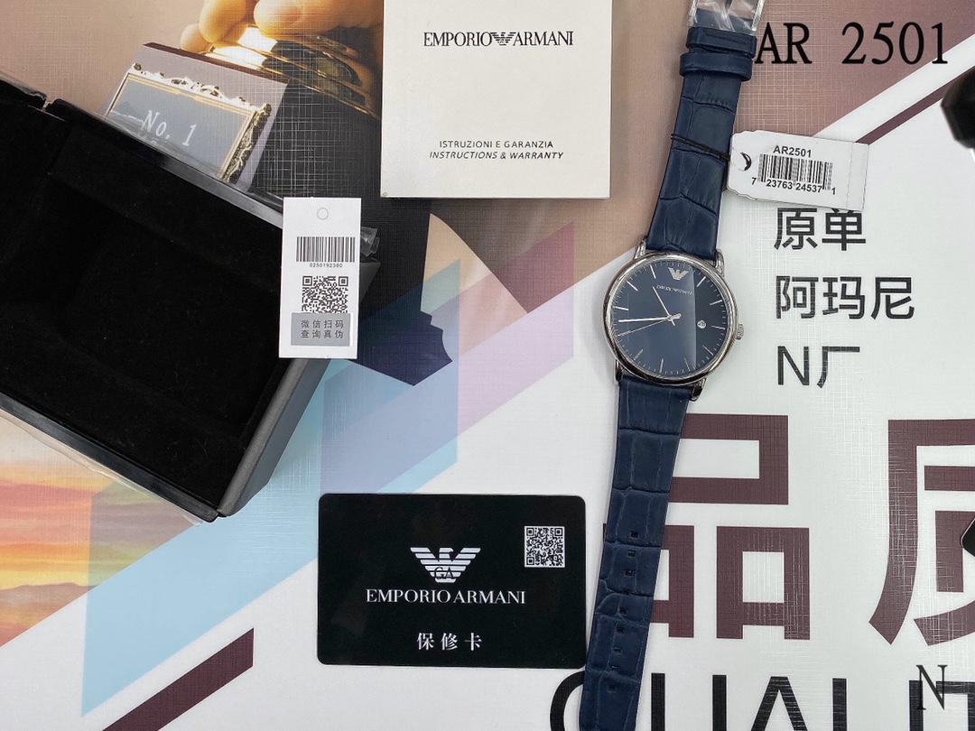 Brand: EMPORIO ARMANI/Armani
Type: Stylish and simple men's quartz watch
Model: AR2501
Movement type: Quartz watch
Watch type: Men's watch
Dial shape: Round
Clasp: Pin clasp
Case: 316L stainless steel
Strap: Italian cowhide
Dial size: 42mm
Dial thickness: