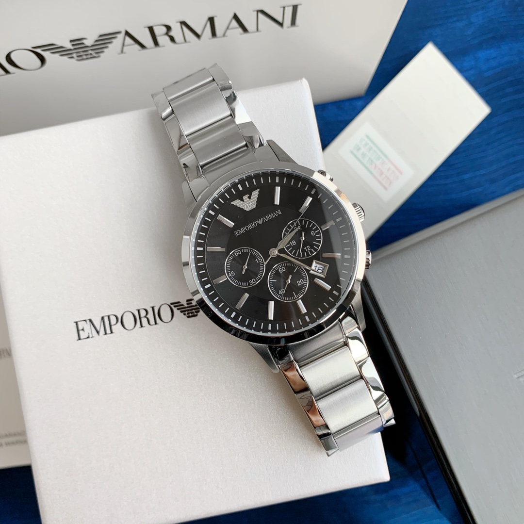 Ordinary 85, original single 160?? (ARMANI) Armani Quartz Men's watch, AR2453, multi-function chronograph, 24 hours, date display, diameter ~42mm, business elite choice, one hand out!