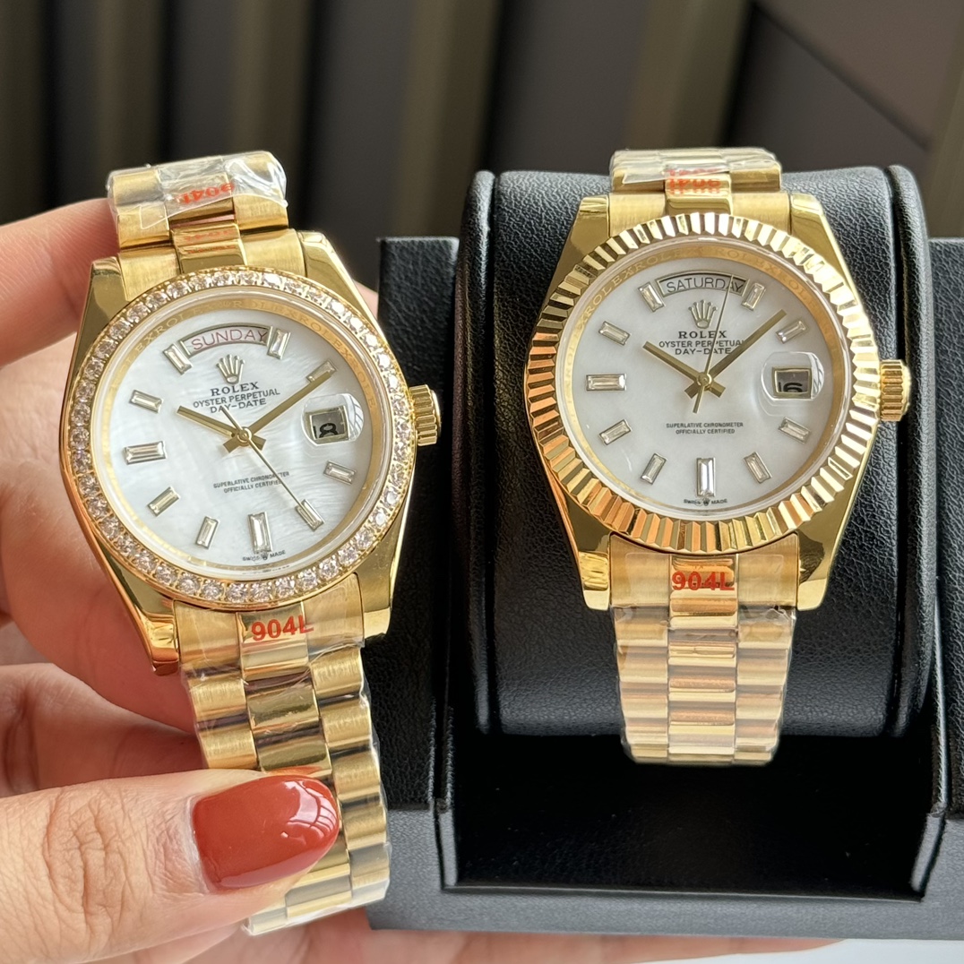 ?? Log Double Calendar 41mm square diamond shell surface