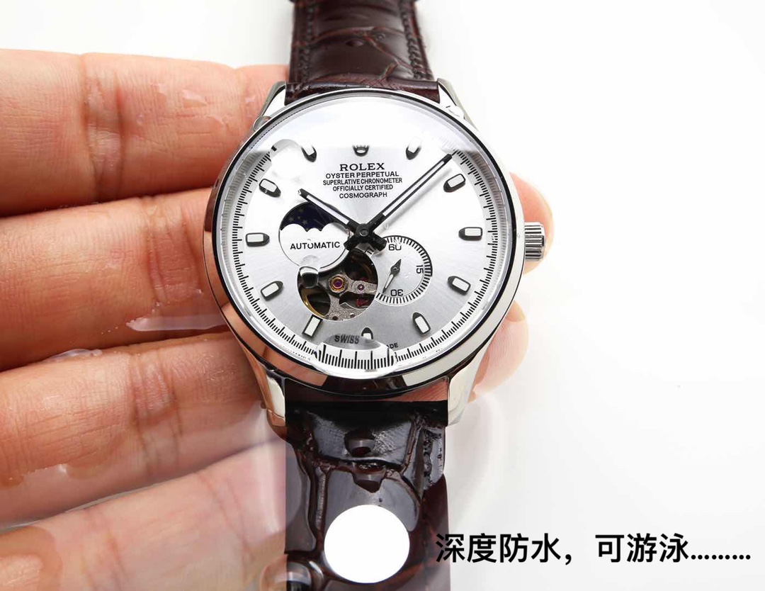 Taiwan factory production: White leather P: 680. Gold leather ?20. Steel tape ?20. (This product has been strictly tested for water pressure resistance, water resistance up to 120 m ??)