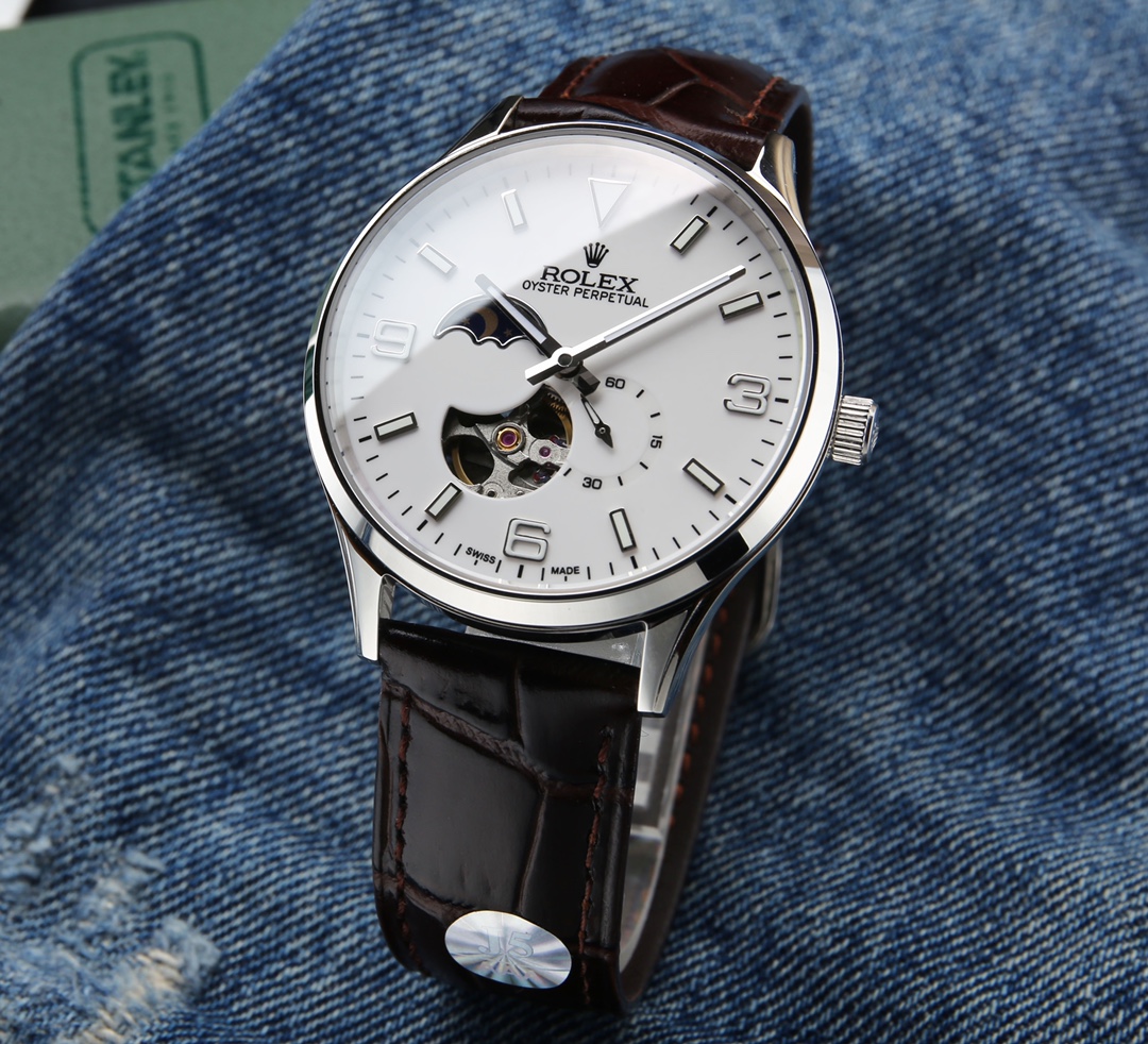 Taiwan-made: White leather P: 720. Steel tape ?20. (This product has been strictly tested for water pressure resistance, water resistance up to 120 m ??)
