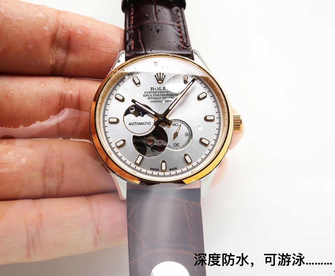 Taiwan factory production: Gold P: 700. Steel band ?20. (This product has been strictly tested for water pressure and is waterproof up to 120 m ??)