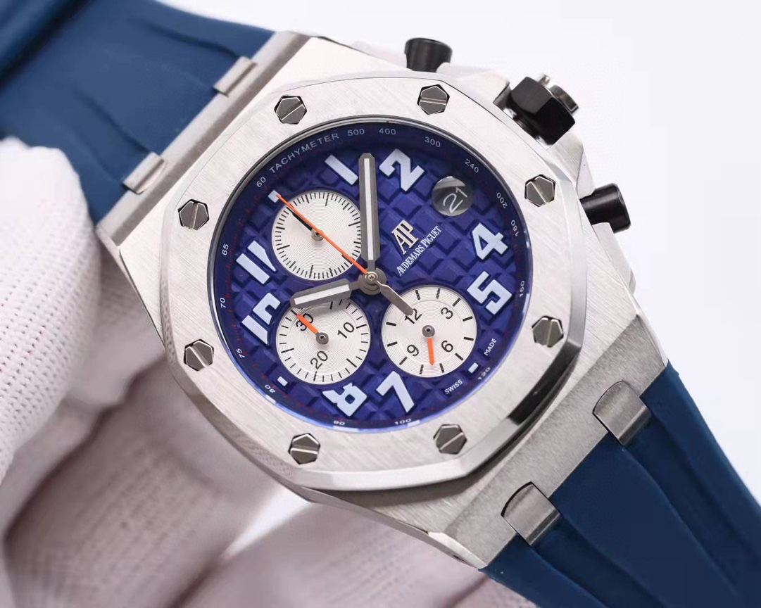 500
Brand: Audemars Piguet -AP
Collection: Royal Oak ???YB1
Type: Sport watch for men
Material: 316L stainless steel
Movement: Quartz VK67
Crystal: Anti-glare treated crystal glass lens ??
Strap: Premium natural rubber strap
Clasp: Original pin clasp
Wate