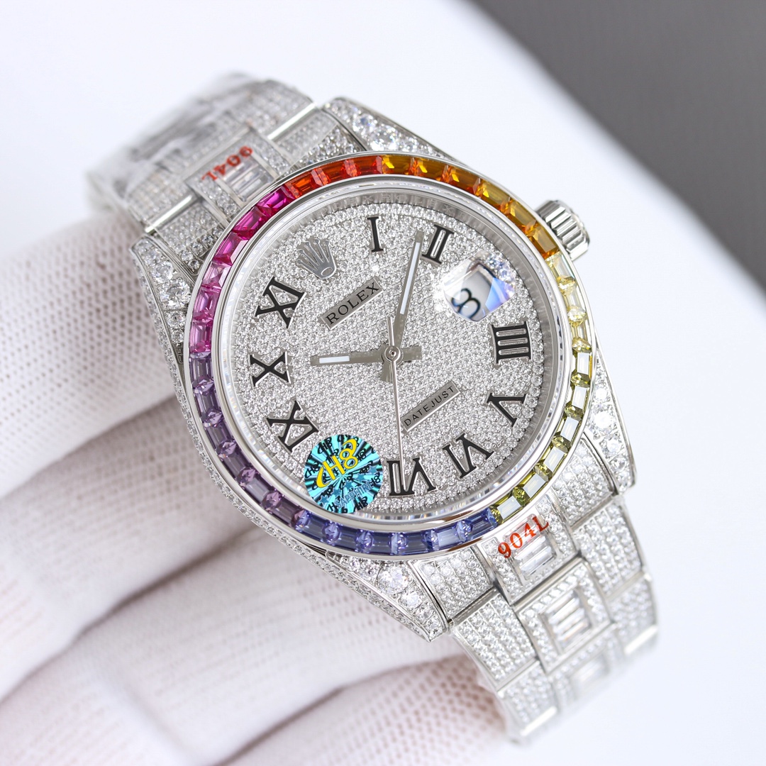 Uniform: 2900
ROLEX's new full diamond Log hits the market!! 41mm dial, zero rework 2824 automatic mechanical movement, Mohs Grade 9 sapphire crystal, 18k nanotechnology vacuum plating never fades! The new full diamond original strap, with a unique square