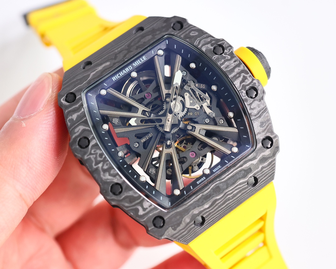 Unified: 3100
Upgrade V3???? top version
[Richard Mille] RM12-01 integrated Tourbillon watch, both in carbon fiber and quartz fiber case, available in three colors: pure black carbon fiber, carbon fiber + red quartz fiber, carbon fiber + white quartz fibe