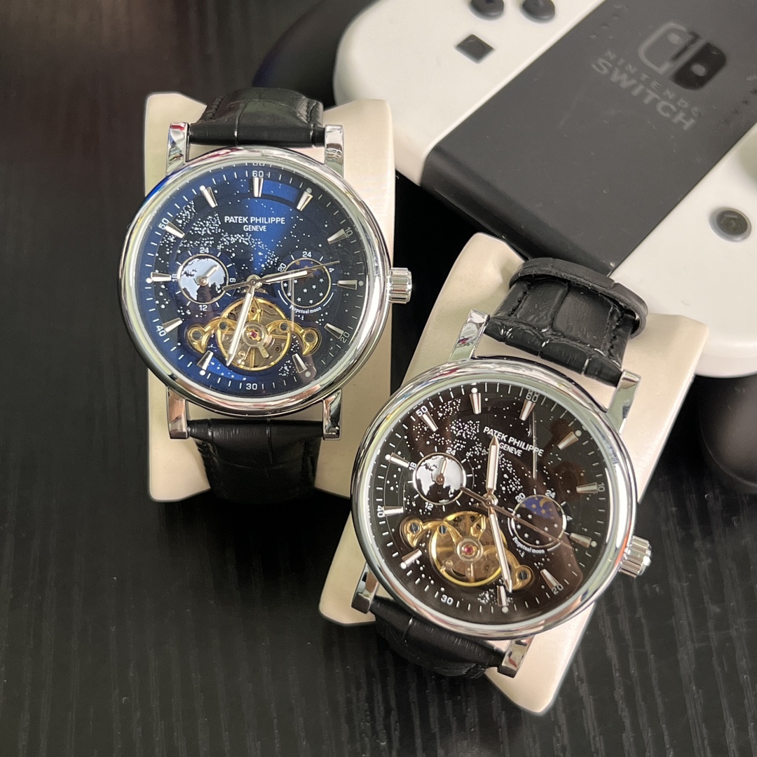 New RELEASE ??170, ??, bestseller, brand, Patek Philippe, luxury business Casual men 's Big Flywheel mechanical watch, year, date, week, date, full function, imported calfskin strap, mineral super glass mirror, automatic mechanical movement, 41mm diameter