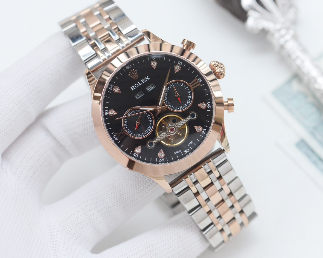 Exclusive: 550
Brand: Rolex-Rolex ????
Type: Men 's watch ????
Case: Top 316 stainless steel L
Strap: Imported calfskin strap
Movement: Fully automatic imported mechanical movement ??
Mirror: Mineral scratch-resistant mirror glass
Size: 42mm diameter 12mm