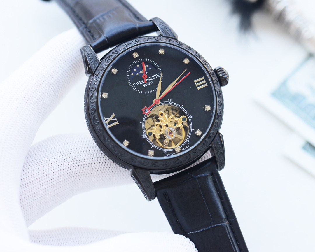 Exclusive: 580
Brand: PATEK PHILIPPE -PATEK PHILIPPE????
Type: Men 's watch ????
Case: Top 316 stainless steel L
Strap: Imported calfskin strap
Movement: Fully automatic imported mechanical movement ?
? Mirror: mineral scratch-resistant mirror glass
Size: