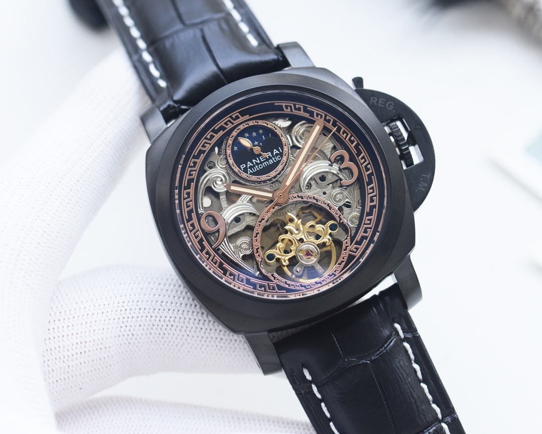 Premium: 650
Brand: Panerai-Panerai ????
Type: Men 's watch ????
Case: Top 316 stainless steel L
Strap: Imported calfskin strap
Movement: Automatic mechanical movement ??
Mirror: Mineral scratch-resistant mirror glass
Size: 45mm diameter 13mm thick

?? Ex