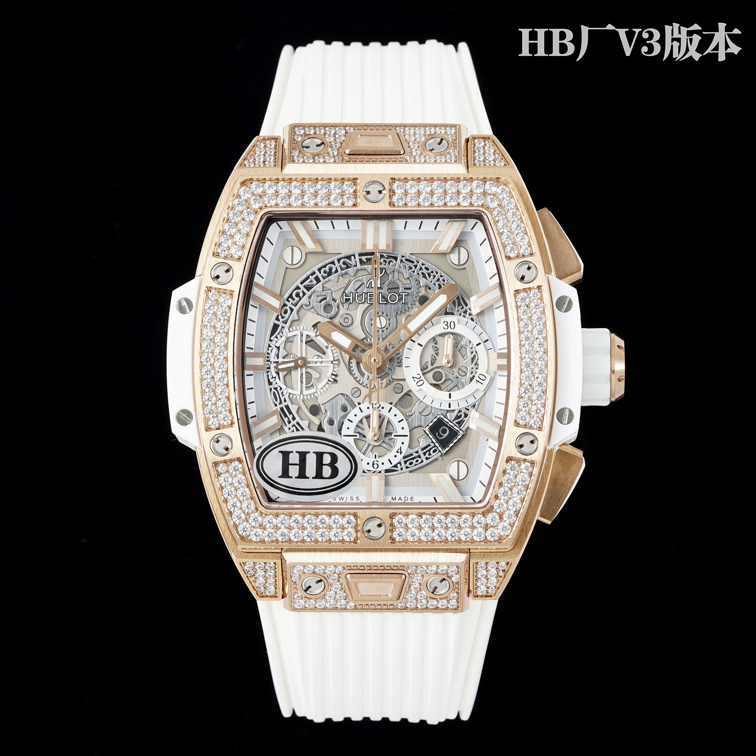 HB Factory's new upgraded V3 version one quick-release detail color matching original top-of-the-line version new member white uniform arrived.

HUBLOT
Soul BIG BANG collection. Model 642.NX.0170.RX
Inspired by racing, a new Spirit of Big Bang limited edi
