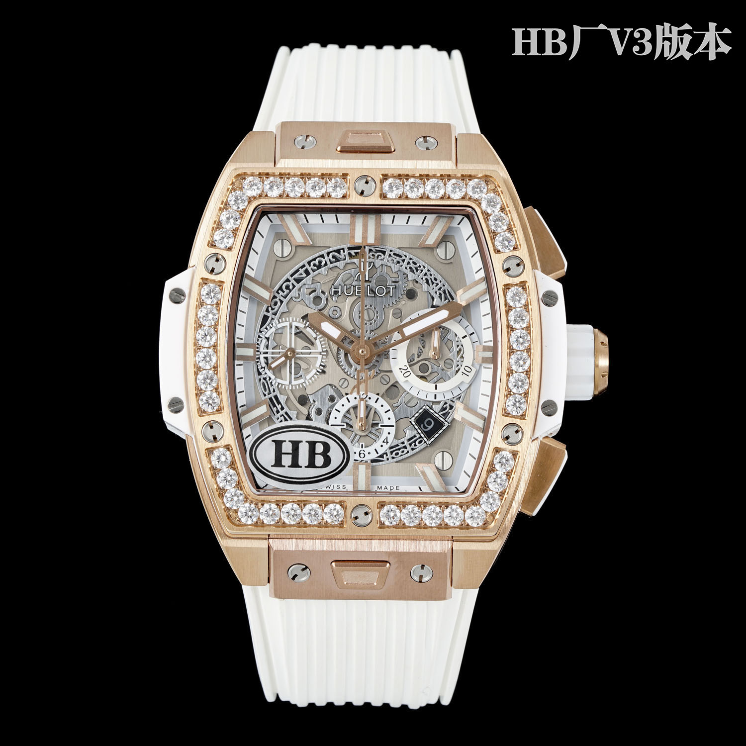 HB Factory's new upgraded V3 version one quick-release detail color matching original top-of-the-line version new member white uniform arrived.

HUBLOT
Soul BIG BANG collection. Model 642.NX.0170.RX
Inspired by racing, a new Spirit of Big Bang limited edi