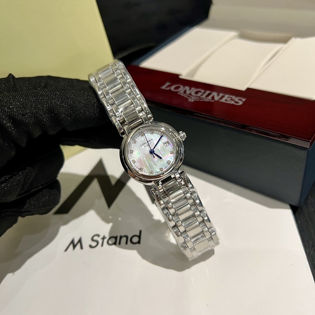 [?? White 350/ Rose 380] Size 26.5mm Longines Heart Moon series watch, ladies' elegant style, fashionable quartz watch, suitable for all occasions. Start the grand show with the Moon Heart collection ~ 2 styles, Roman numeral and diamond, perfect conditio