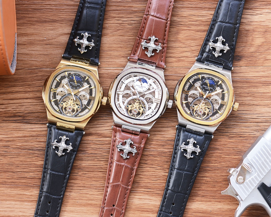 570 Gold and white
Men LOVE skeletonized watch ??
[Latest] : Patek Philippe ?? best design ?? Exclusive launch ??
?? Type ?? : Fine men's watch
[Strap] : Croxide genuine cowhide strap
?? Movement ?? : High-end automatic mechanical movement
?? Mirror ?? : 