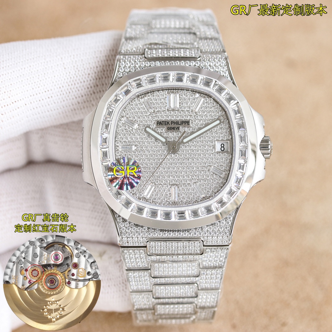White 2900 Gold 2950
GR Factory, latest masterpiece, hottest style, Special offer ?? Patek Philippe starry sky full of diamonds
[PATEK PHILIPPE] The latest large diamond-encrusted bezel, PP Nautilus 5711 white gold Nautilus collection watch. The new upgra