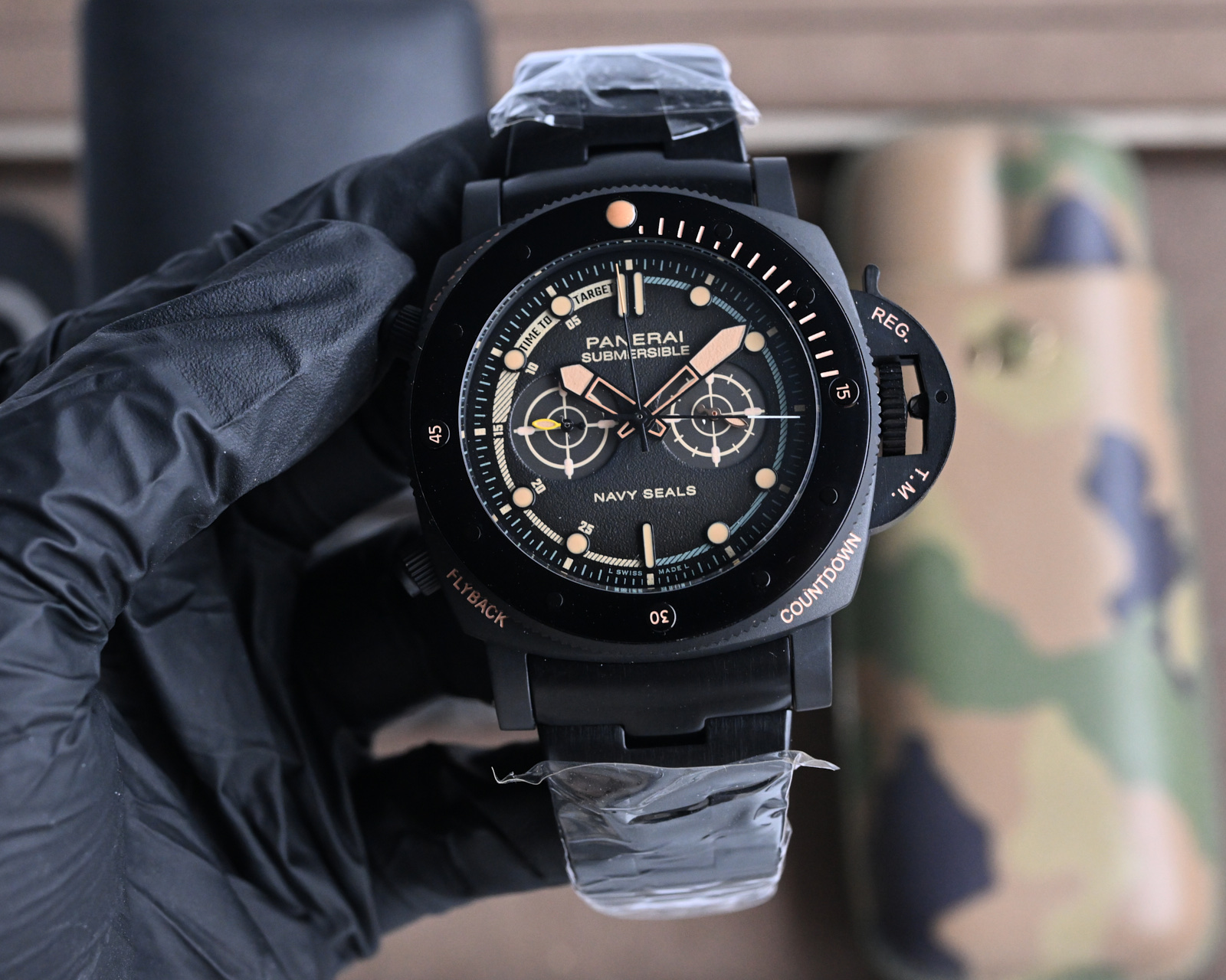 V7 Panerai New SUBMERSIBLE BMG-TECH? - 47mm Submersible Series skeletonized watch ?? with original imported 2555 automatic mechanical movement ?? Crafted from Panerai's new BMG-TECH? material, it offers exceptional toughness and scratch resistance. Each w