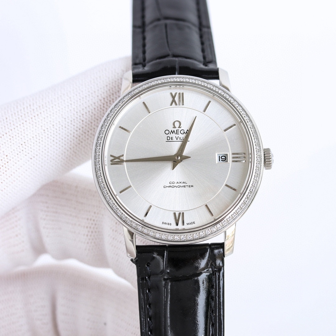 680. Brand: OMEGA Series: De Ville watch Series Material: 316 stainless steel case Sapphire crystal Leather strap: Cowhide leather strap Original folding drawer buckle Movement: Citizen 8215 automatic mechanical movement Size: 39mm diameter 10mm WISE STYL