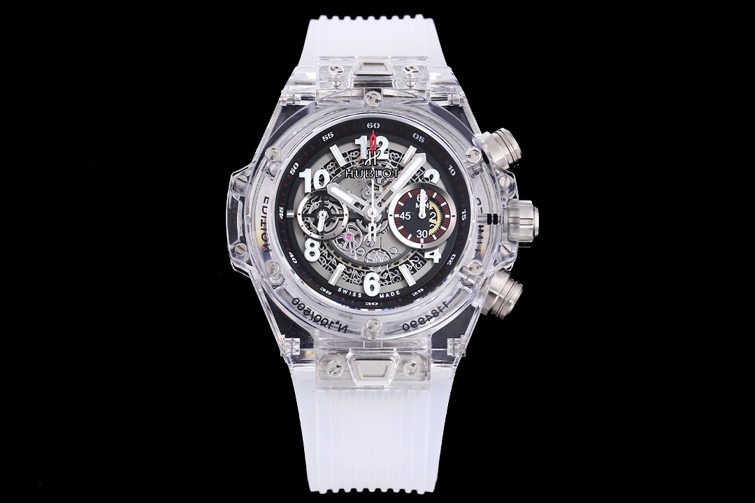 ZF HUBLOT Hublot's Best replica of the Year - Hublot BIG BANG Series 411.JX.4802.RT "Fully Transparent Watch"
[Great Details] 1. Reproducing the intricate skeletonized layout behind the dial of the original, 2. Using the same acrylic plexiglass as the ori