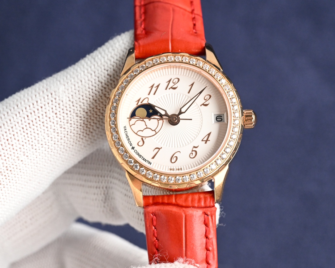White 950 gold 1000 steel strap ?50
?????? vacheron constantin Lady Jewelry Collection Moon [Moon] Phase [Sun] Collection 9? Character position Sun, Moon, star function, with original imported moon phase movement (0 repair 0 after-sales service) High-end 