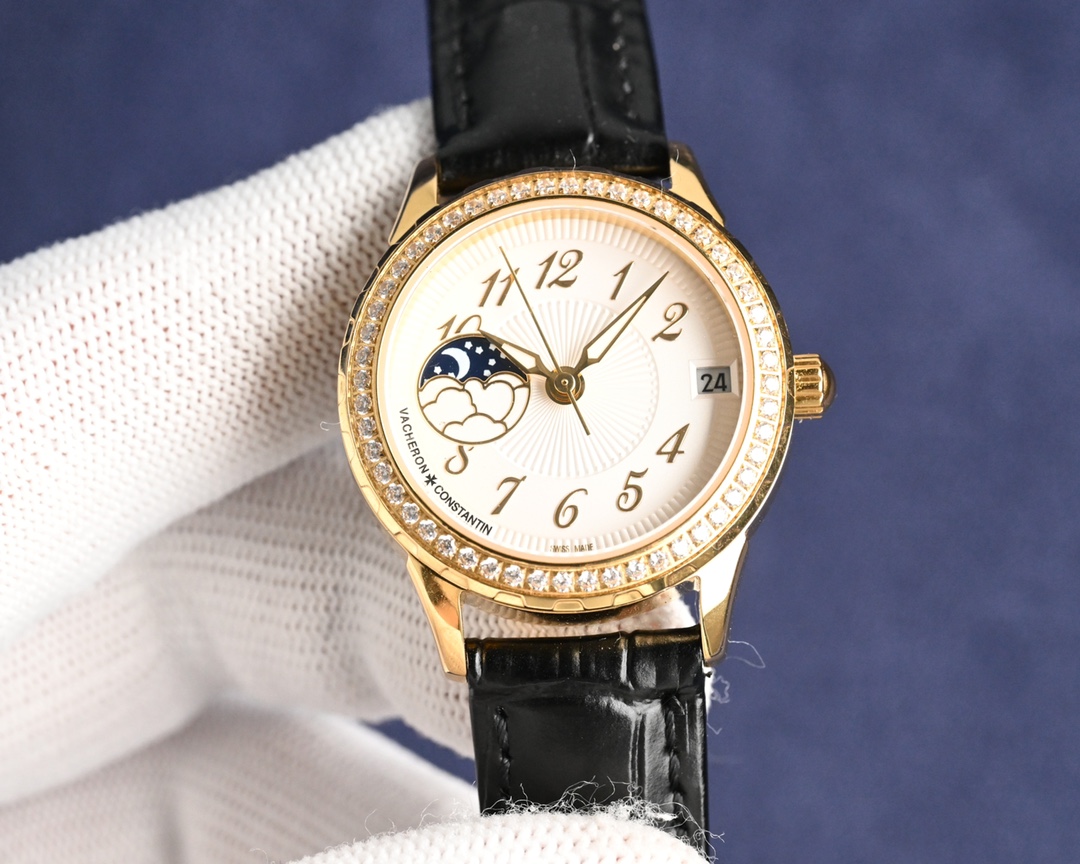 White 950 gold 1000 steel strap ?50
?????? vacheron constantin Lady Jewelry Collection Moon [Moon] Phase [Sun] Collection 9? Character position Sun, Moon, star function, with original imported moon phase movement (0 repair 0 after-sales service) High-end 