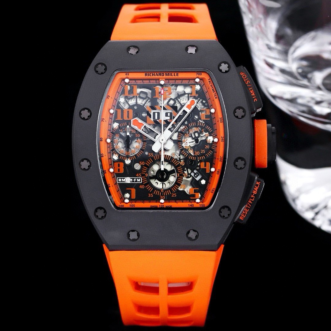 ?? RICHARD MILLE ?? Richard Mille RM011-FM series, carbon fiber material restores the original texture, high-quality original black ceramic, white ceramic restores the original, perfect ergonomic design, in line with the brand's pursuit of perfection and 