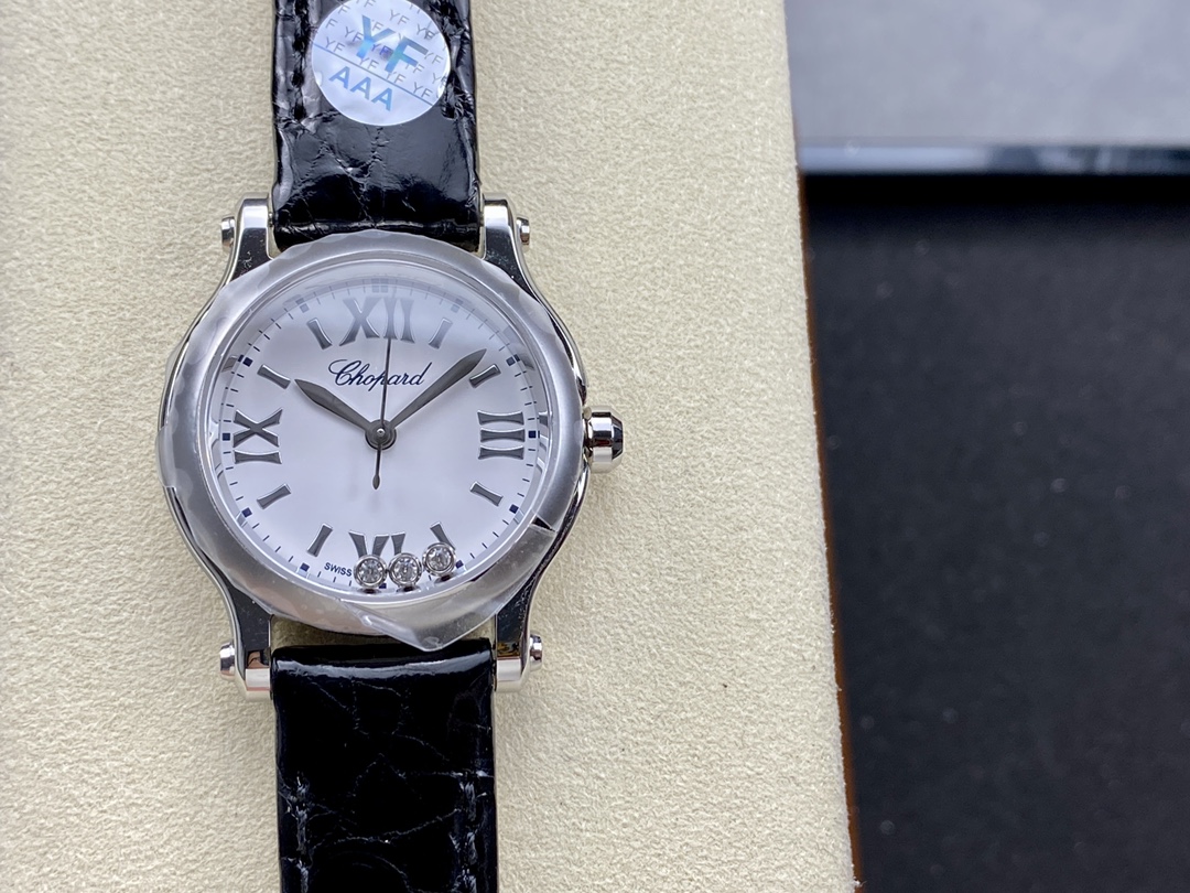 YF Chopard Happy Diamonds 30mm quartz Alligator leather
Super premium hard goods counter original factory movement support cover inspection movement Don't miss out, if you like it, get it quickly
Chopard HAPPY DIAMONDS 278590-3001 watch, genuine quartz mo